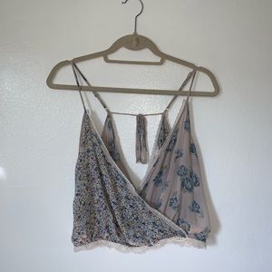 FREE PEOPLE 2 print flower spaghetti strap blouse
